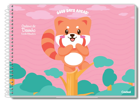 Caderno de Desenho Milimetrado 80 Folhas Lala Pets - Credeal