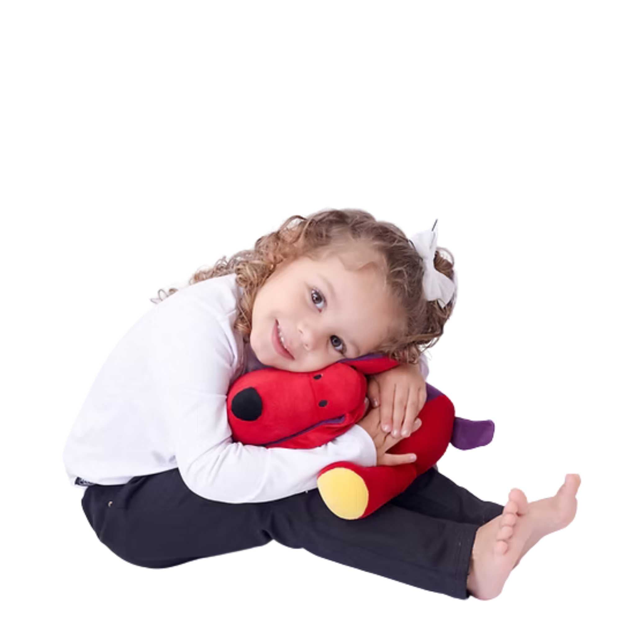 Pelúcia Infantil Cachorro Greg Vermelho 30 cm Linha Color - Zip