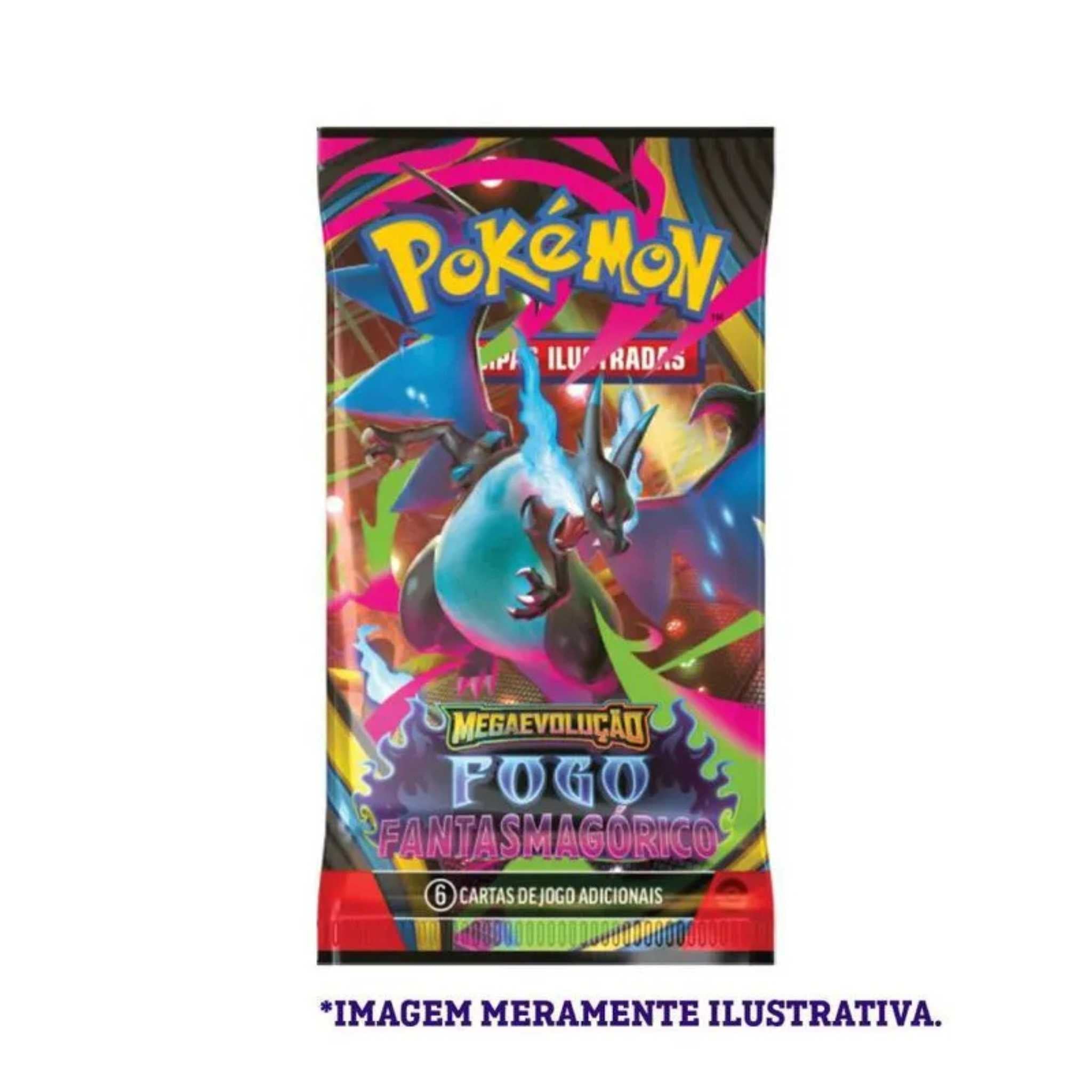 Cartas Pokémon ME02 Fogo Fantasmagórico Copag Pacote Sortido