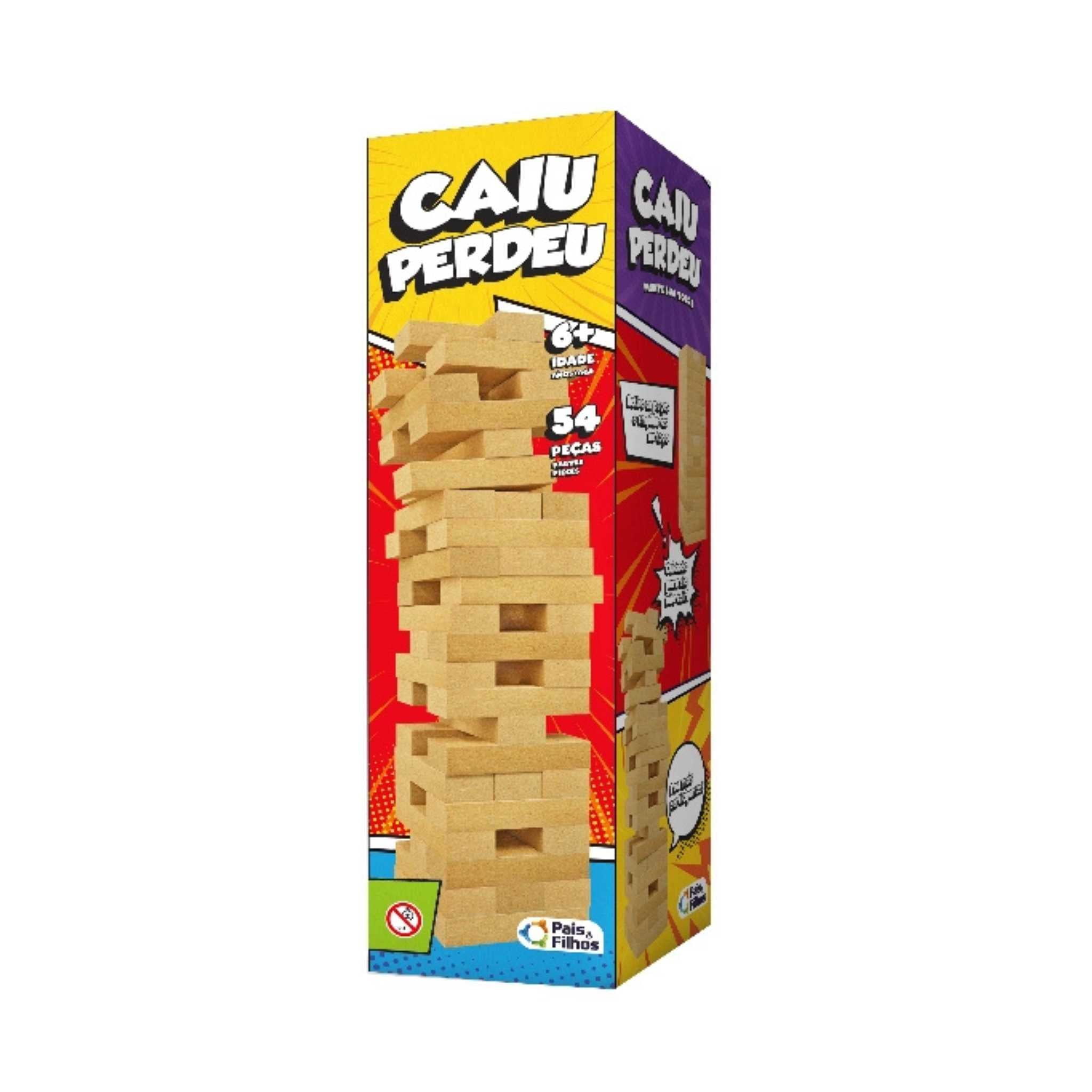 Jogo Caiu Perdeu Em Madeira 54 Peças Pais E Filhos