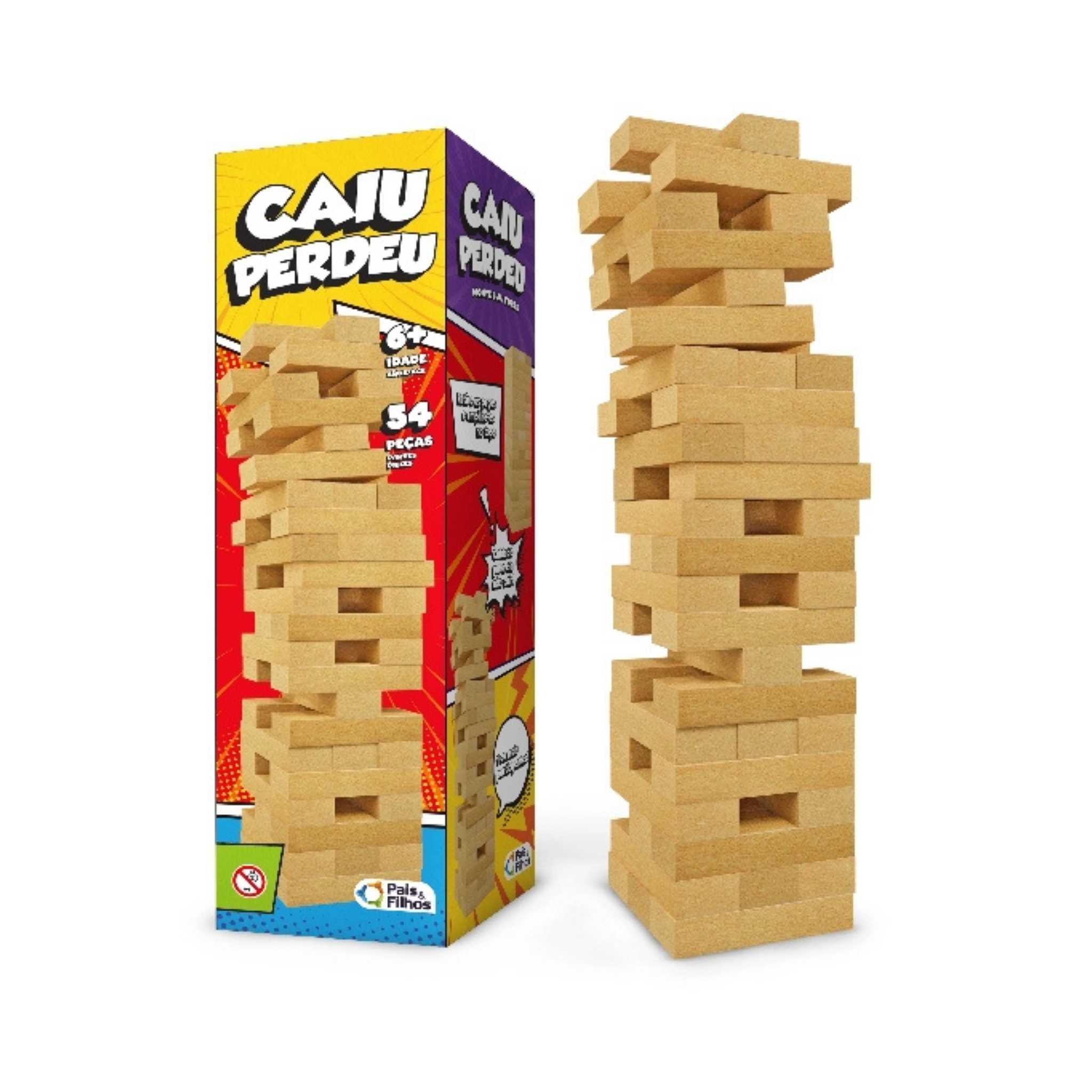 Jogo Caiu Perdeu Em Madeira 54 Peças Pais E Filhos