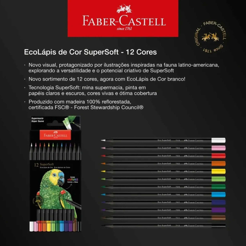 Lápis Super Soft Faber Castell 12 cores