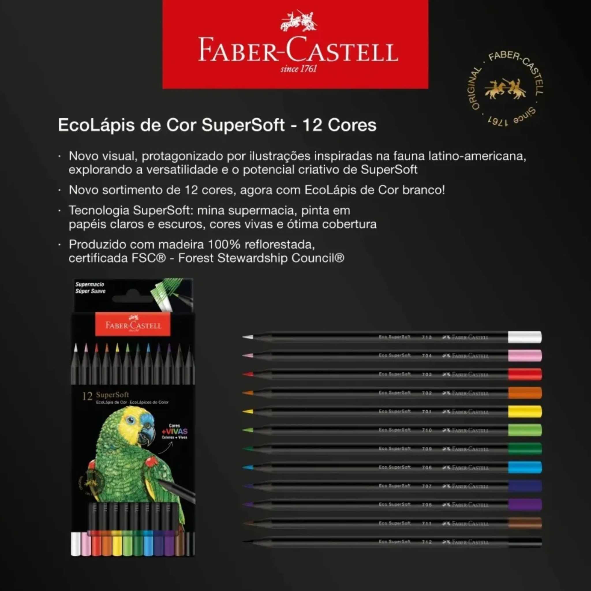 Lápis Super Soft Faber Castell 12 cores