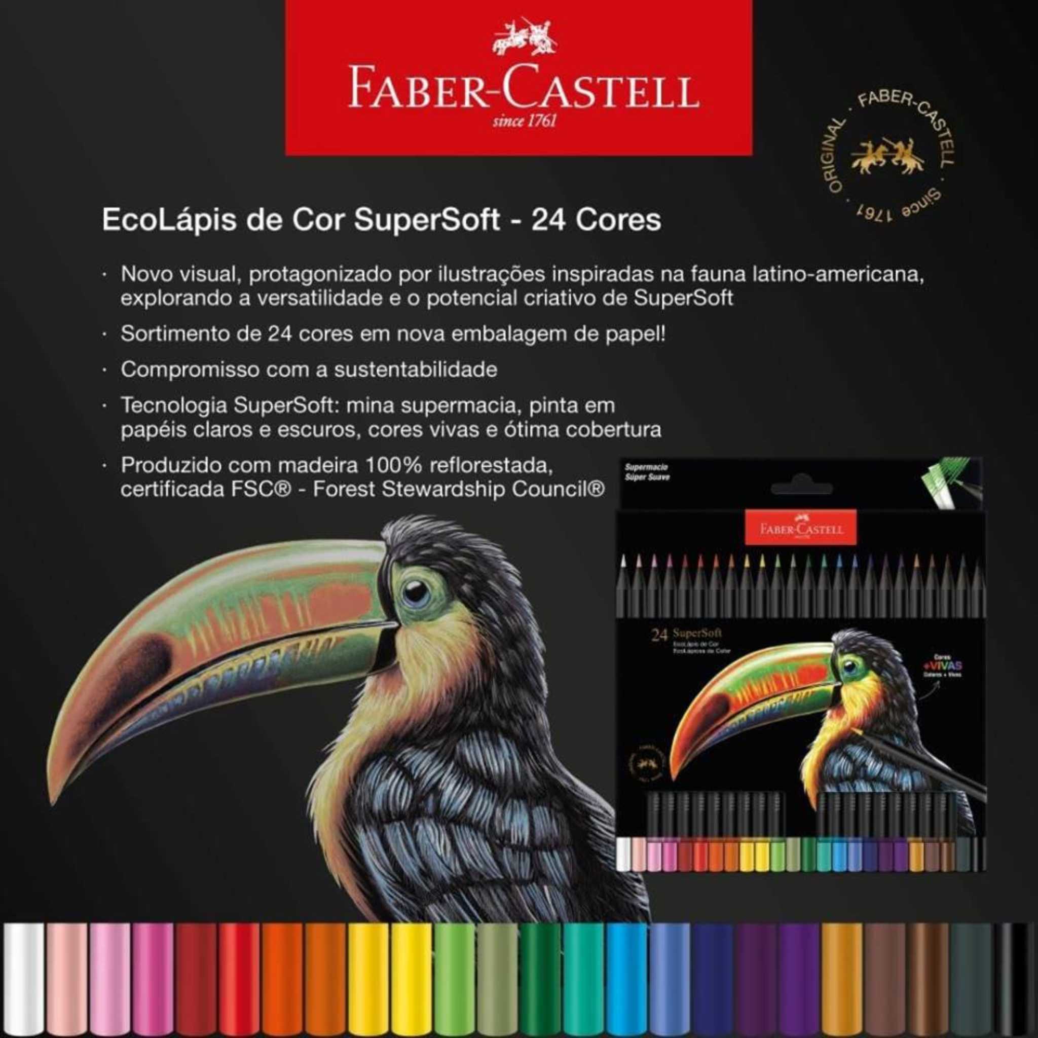 Lápis Super Soft Faber Castell 24 cores