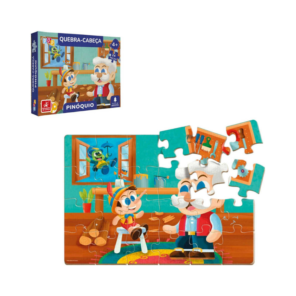 Quebra-Cabeça Infantil Pinóquio 24 Peças MDF