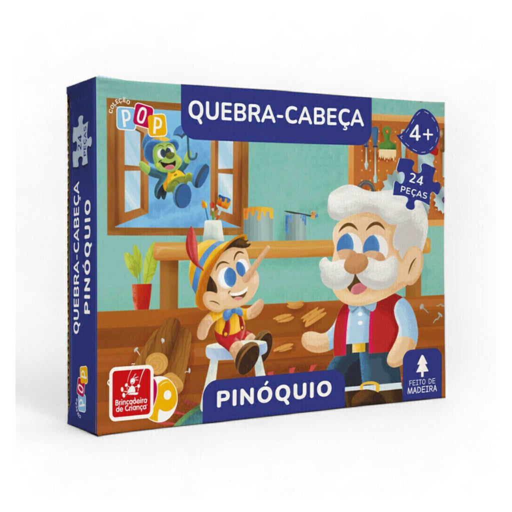 Quebra-Cabeça Infantil Pinóquio 24 Peças MDF