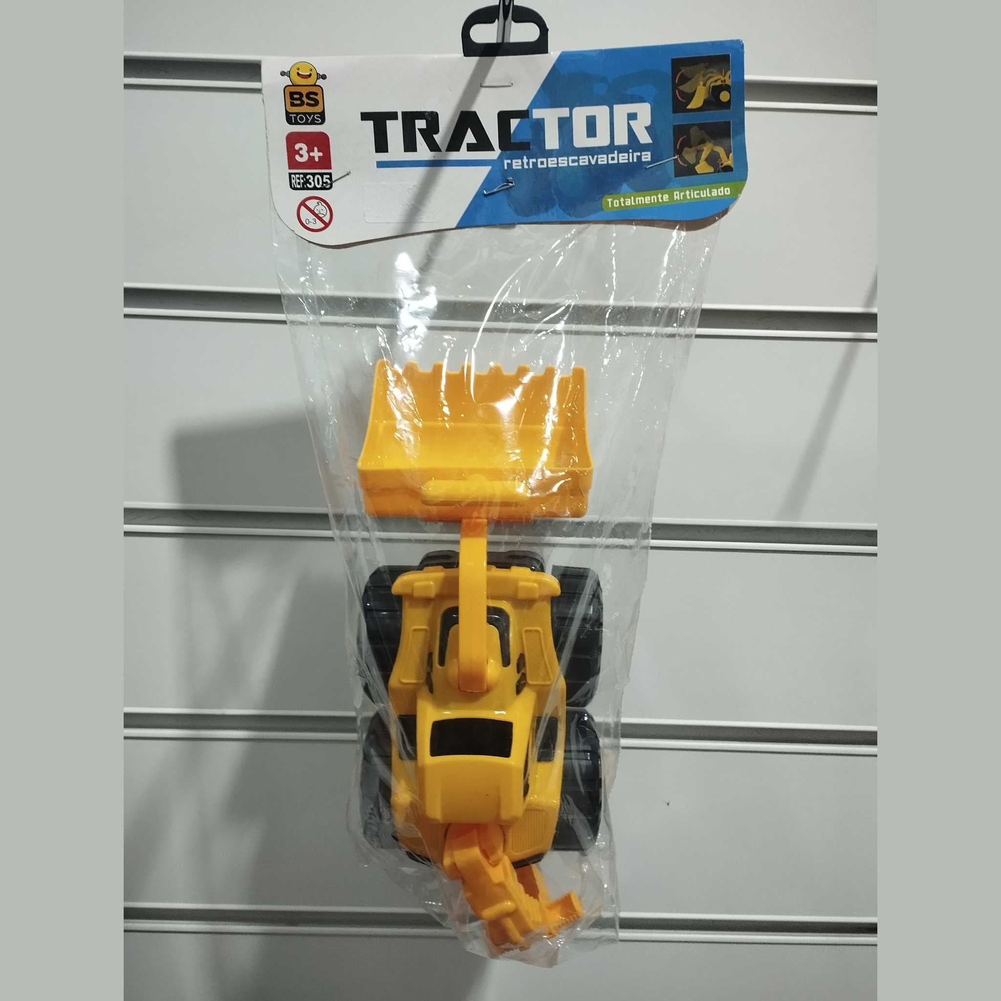 Trator de Brinquedo Retroescavadeira Solapa BS TOYS