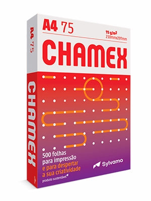Pacote de Papel Sulfite Chamex com 500 unidades
