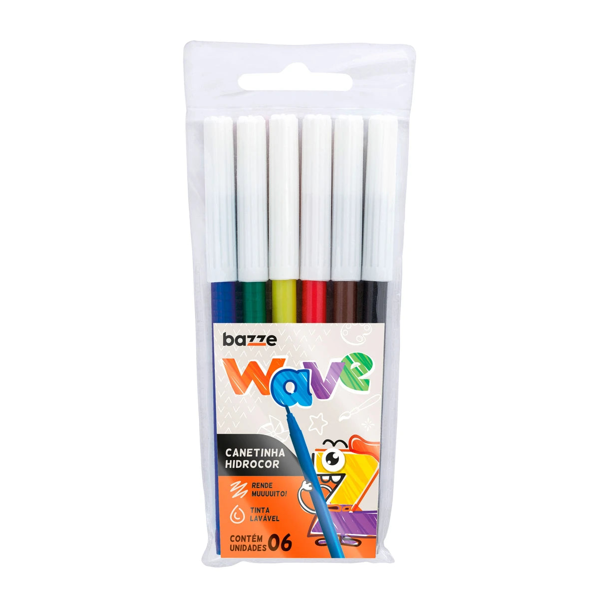Canetinha Hidrografica Bazze com 6 cores