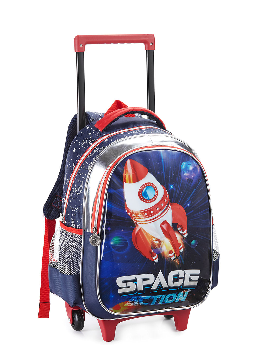 Mochila Infantil com Rodinhas Foguete 16" DL1484