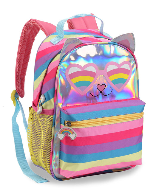 Mochila Infantil Feminina de Gato Arco Iris