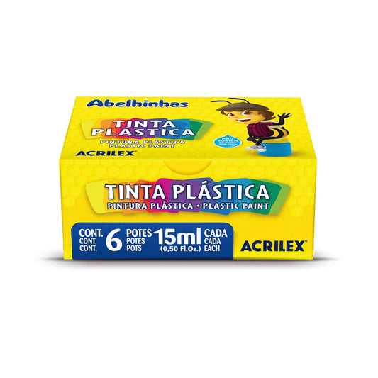 Tinta Plástica 15ml 6 Cores Acrilex
