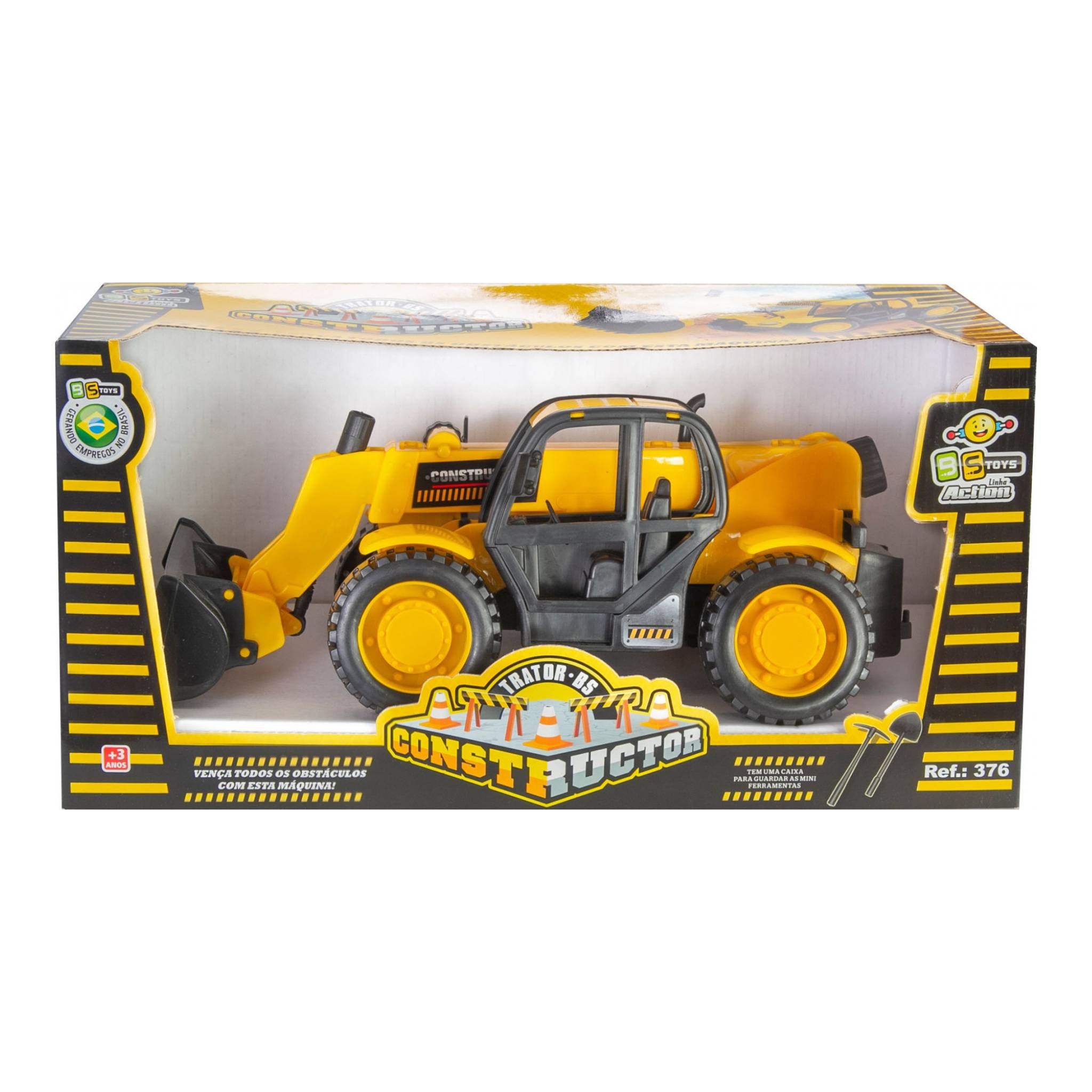 Trator de Brinquedo BS Constructor com Pá Frontal e Acessórios - BS Toys